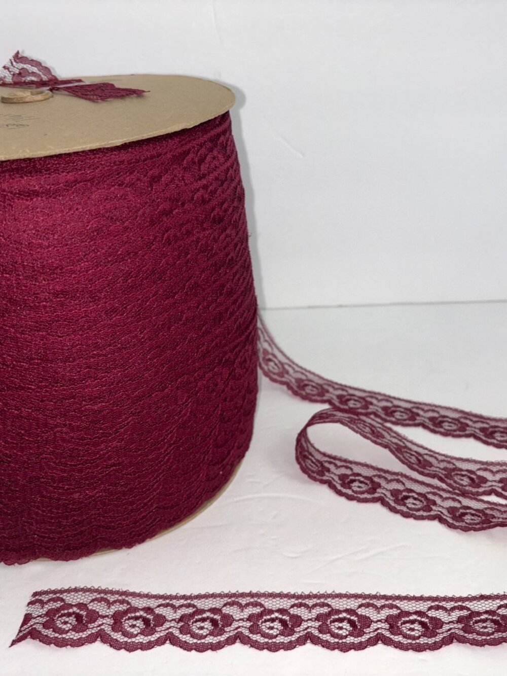 NEW Vintage Burgundy Scallop Lace 1 1/4"Wide per 15 Yards More Available